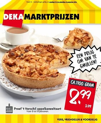 Aanbiedingen Proef `t verschil appelkaneeltaart - Huismerk - Deka Markt - Geldig van 17/08/2014 tot 23/08/2014 bij Deka Markt