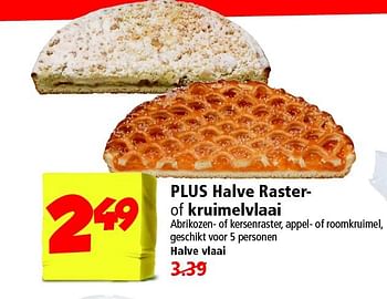Aanbiedingen Plus halve raster- of kruimelvlaai - Huismerk - Plus - Geldig van 17/08/2014 tot 23/08/2014 bij Plus