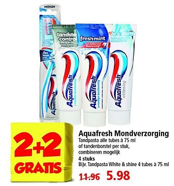 Aanbiedingen Aquafresh mondverzorging - Aquafresh - Geldig van 17/08/2014 tot 23/08/2014 bij Plus