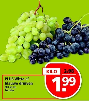 Aanbiedingen Plus witte of blauwe druiven - Huismerk - Plus - Geldig van 17/08/2014 tot 23/08/2014 bij Plus