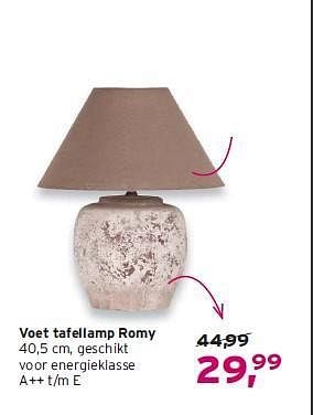 Aanbiedingen Voet tafellamp romy - Huismerk - Leen Bakker - Geldig van 17/08/2014 tot 30/08/2014 bij Leen Bakker