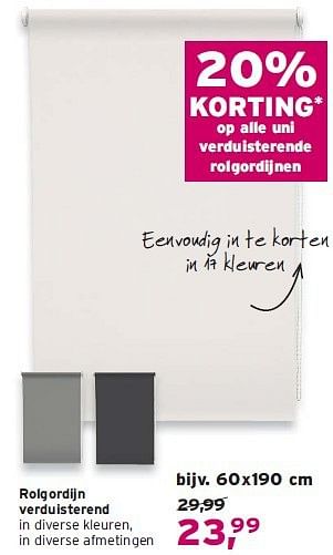 Aanbiedingen Rolgordijn verduisterend - Huismerk - Leen Bakker - Geldig van 17/08/2014 tot 30/08/2014 bij Leen Bakker