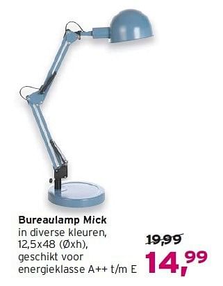 Aanbiedingen Bureaulamp mick - Huismerk - Leen Bakker - Geldig van 17/08/2014 tot 30/08/2014 bij Leen Bakker