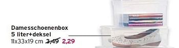 Aanbiedingen Damesschoenenbox 5 liter+deksel - Sundis - Geldig van 17/08/2014 tot 30/08/2014 bij Leen Bakker