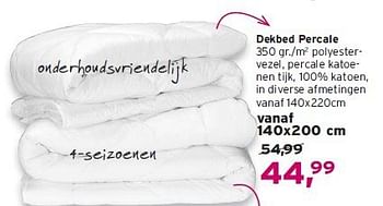 Aanbiedingen Dekbed percale - Huismerk - Leen Bakker - Geldig van 17/08/2014 tot 30/08/2014 bij Leen Bakker