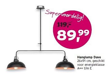 Aanbiedingen Hanglamp dave - Huismerk - Leen Bakker - Geldig van 17/08/2014 tot 30/08/2014 bij Leen Bakker