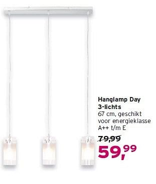 Aanbiedingen Hanglamp day 3-lichts - Huismerk - Leen Bakker - Geldig van 17/08/2014 tot 30/08/2014 bij Leen Bakker