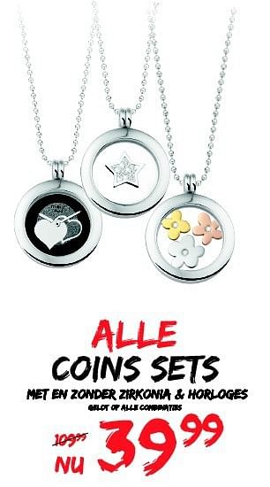 Aanbiedingen Coins sets met en zonder zirkonia + horloges geldt op alle combinaties - Huismerk - Lucardi - Geldig van 17/08/2014 tot 14/09/2014 bij Lucardi