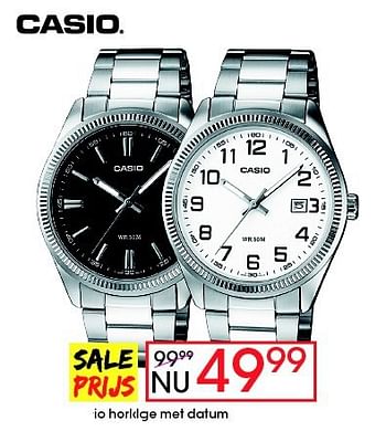 Aanbiedingen Casio horloge met datum - Casio - Geldig van 17/08/2014 tot 14/09/2014 bij Lucardi