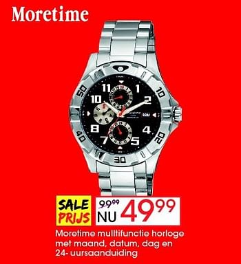 Aanbiedingen Moretime mulltifunctie horloge met maand - Moretime - Geldig van 17/08/2014 tot 14/09/2014 bij Lucardi