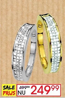 Aanbiedingen Gouden ring met 75 diamanten 0.20 karaat (prijs per stuk) - Huismerk - Lucardi - Geldig van 17/08/2014 tot 14/09/2014 bij Lucardi