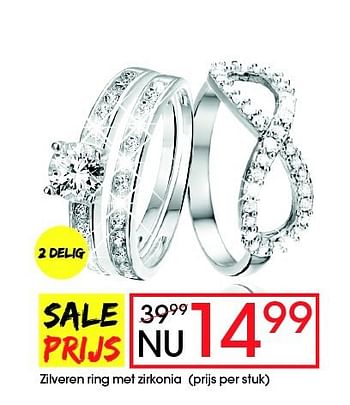 Aanbiedingen Zilveren ring met zirkonia (prijs per stuk) - Huismerk - Lucardi - Geldig van 17/08/2014 tot 14/09/2014 bij Lucardi