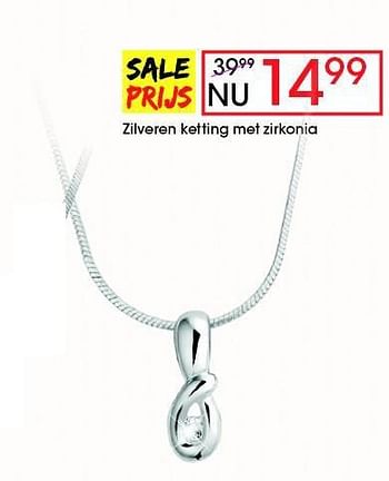 Aanbiedingen Zilveren ketting met zirkonia - Huismerk - Lucardi - Geldig van 17/08/2014 tot 14/09/2014 bij Lucardi