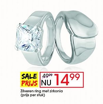 Aanbiedingen Zilveren ring met zirkonia (prijs per stuk) - Huismerk - Lucardi - Geldig van 17/08/2014 tot 14/09/2014 bij Lucardi