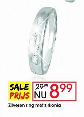 Aanbiedingen Zilveren ring met zirkonia - Huismerk - Lucardi - Geldig van 17/08/2014 tot 14/09/2014 bij Lucardi