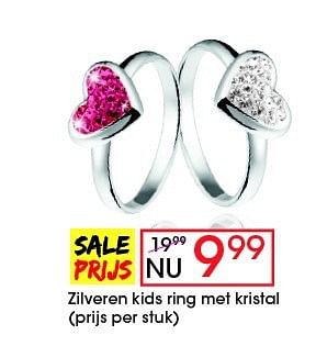 Aanbiedingen Zilveren kids ring met kristal (prijs per stuk) - Huismerk - Lucardi - Geldig van 17/08/2014 tot 14/09/2014 bij Lucardi
