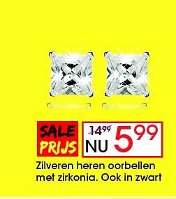 Aanbiedingen Zilveren heren oorbellen met zirkonia. ook in zwart - Huismerk - Lucardi - Geldig van 17/08/2014 tot 14/09/2014 bij Lucardi