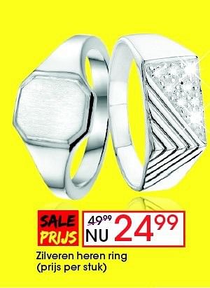 Aanbiedingen Zilveren heren ring (prijs per stuk) - Huismerk - Lucardi - Geldig van 17/08/2014 tot 14/09/2014 bij Lucardi