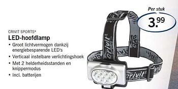 Aanbiedingen Led-hoofdlamp - Crivit Sports - Geldig van 18/08/2014 tot 20/08/2014 bij Lidl