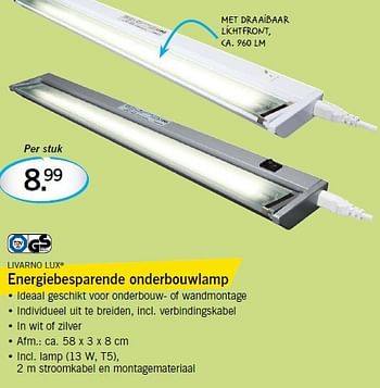 Aanbiedingen Energiebesparende onderbouwlamp - livarnolux - Geldig van 18/08/2014 tot 20/08/2014 bij Lidl