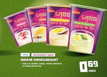 Aanbiedingen Indiase drinkyoghurt - Vitasia - Geldig van 18/08/2014 tot 24/08/2014 bij Lidl