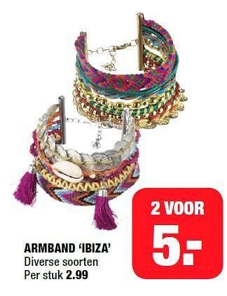 Aanbiedingen Armband ibiza - Ibiza - Geldig van 18/08/2014 tot 24/08/2014 bij Big Bazar