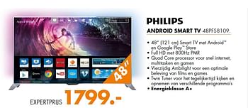 Aanbiedingen Philips android smart tv 48pfs8109 - Philips - Geldig van 18/08/2014 tot 24/08/2014 bij Expert