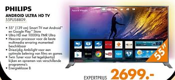 Aanbiedingen Philips android ultra hd tv 55pus8809 - Philips - Geldig van 18/08/2014 tot 24/08/2014 bij Expert