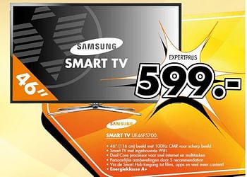 Aanbiedingen Samsung smart tv ue46f5700 - Samsung - Geldig van 18/08/2014 tot 24/08/2014 bij Expert