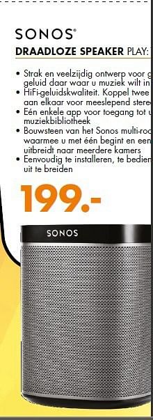 Aanbiedingen Sonos draadloze speaker play - Sonos - Geldig van 18/08/2014 tot 24/08/2014 bij Expert