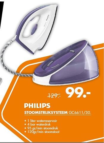 Aanbiedingen Philips stoomstrijksysteem gc6611-30 - Philips - Geldig van 18/08/2014 tot 24/08/2014 bij Expert