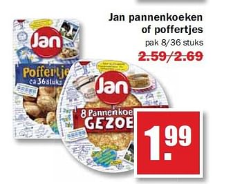 Aanbiedingen Jan pannenkoeken of poffertjes - Jan - Geldig van 18/08/2014 tot 23/08/2014 bij MCD Supermarkten