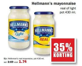 Aanbiedingen Hellmann`s mayonnaise - Hellman's - Geldig van 18/08/2014 tot 23/08/2014 bij MCD Supermarkten