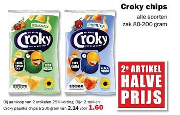Aanbiedingen Croky chips - Croky - Geldig van 18/08/2014 tot 23/08/2014 bij MCD Supermarkten