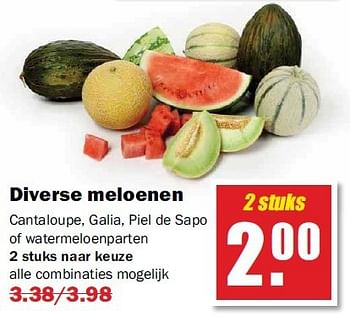 Aanbiedingen Diverse meloenen - Huismerk - MCD Supermarkten - Geldig van 18/08/2014 tot 23/08/2014 bij MCD Supermarkten