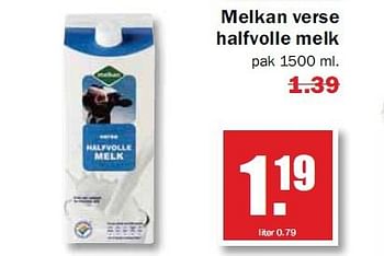 Aanbiedingen Melkan verse halfvolle melk - Melkan - Geldig van 18/08/2014 tot 23/08/2014 bij MCD Supermarkten