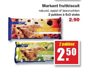 Aanbiedingen Markant fruitbiscuit - Markant - Geldig van 18/08/2014 tot 23/08/2014 bij MCD Supermarkten