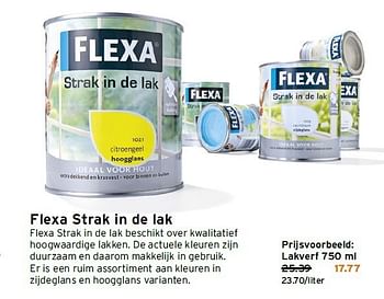 Aanbiedingen Flexa strak in de lak - Flexa - Geldig van 18/08/2014 tot 24/08/2014 bij Gamma