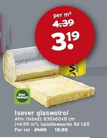 Aanbiedingen Isover glaswolrol - Isover - Geldig van 18/08/2014 tot 24/08/2014 bij Gamma