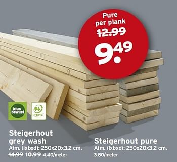Aanbiedingen Steigerhout grey wash - Huismerk - Gamma - Geldig van 18/08/2014 tot 24/08/2014 bij Gamma