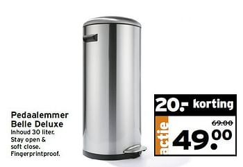 Aanbiedingen Pedaalemmer belle deluxe - Huismerk - Gamma - Geldig van 18/08/2014 tot 24/08/2014 bij Gamma