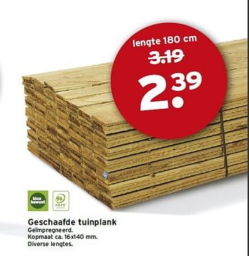 Aanbiedingen Geschaafde tuinplank - Huismerk - Gamma - Geldig van 18/08/2014 tot 24/08/2014 bij Gamma