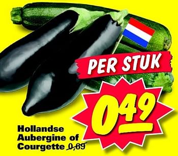 Aanbiedingen Hollandse aubergine of courgette - Huismerk - Nettorama - Geldig van 18/08/2014 tot 24/08/2014 bij Nettorama
