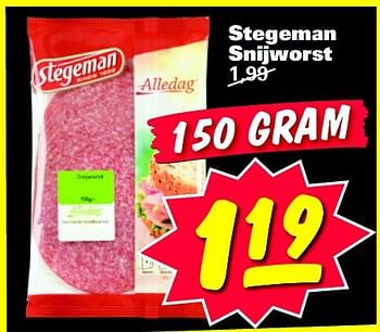 Aanbiedingen Stegeman snijworst - Stegeman - Geldig van 18/08/2014 tot 24/08/2014 bij Nettorama