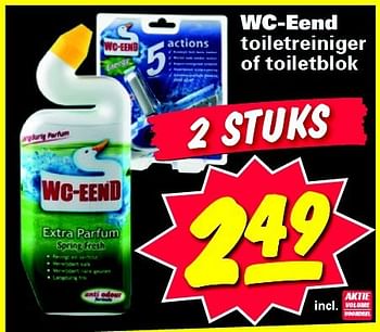 Aanbiedingen Wc-eend toiletreiniger of toiletblok - WC Eend - Geldig van 18/08/2014 tot 24/08/2014 bij Nettorama