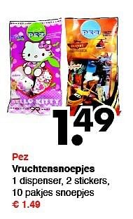 Aanbiedingen Vruchtensnoepjes - Pez - Geldig van 18/08/2014 tot 30/08/2014 bij Wibra