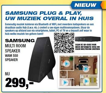 Aanbiedingen Samsung multi room speaker wam 550 speaker - Samsung - Geldig van 18/08/2014 tot 31/08/2014 bij Electro World