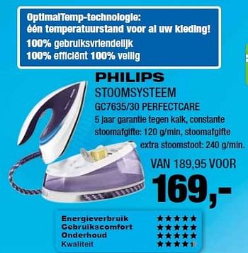 Aanbiedingen Philips stoomsysteem gc7635-30 perfectcare - Philips - Geldig van 18/08/2014 tot 31/08/2014 bij Electro World
