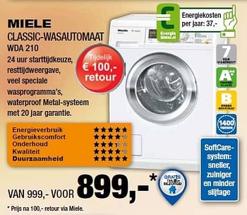 Aanbiedingen Miele classic-wasautomaat wda 210 - Miele - Geldig van 18/08/2014 tot 31/08/2014 bij Electro World