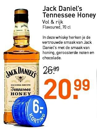 Aanbiedingen Jack daniel`s tennessee honey - Jack Daniel's - Geldig van 18/08/2014 tot 31/08/2014 bij Gall & Gall